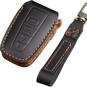 Toyota Leather Key Fob Cover Case Black #724